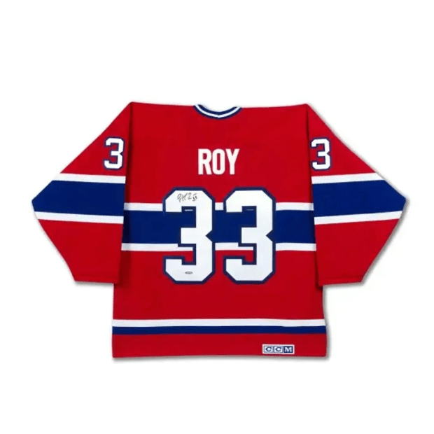 Upper Deck Authentic+Patrick Roy Auto Montreal Canadiens Jersey Red