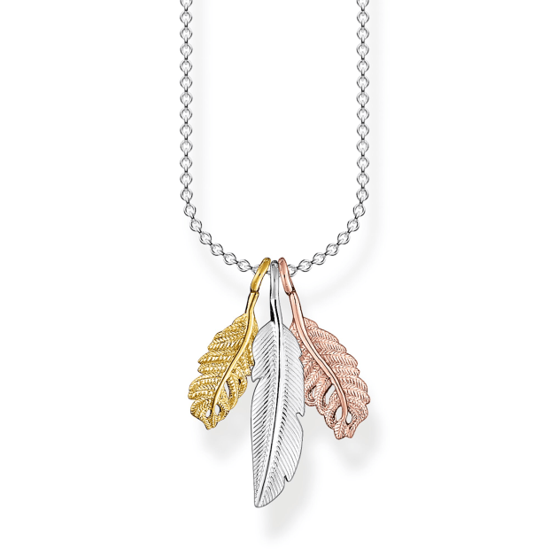 Thomas Sabo Three Colour Feathers Necklace #1