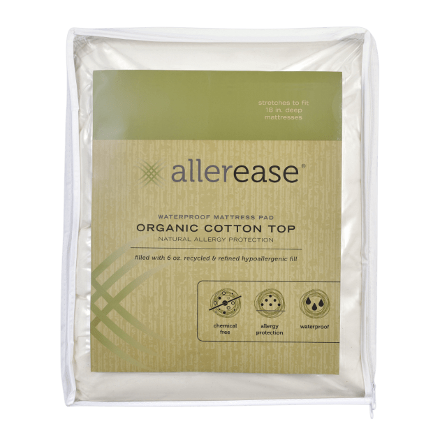 AllerEase Organic Cotton Top Waterproof Mattress Pad – King #1