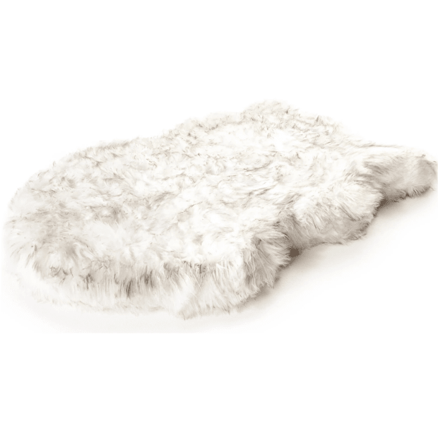 Paw Canada PupRug™ Faux Fur Orthopedic Dog Bed - Curve White - Small/Medium #1