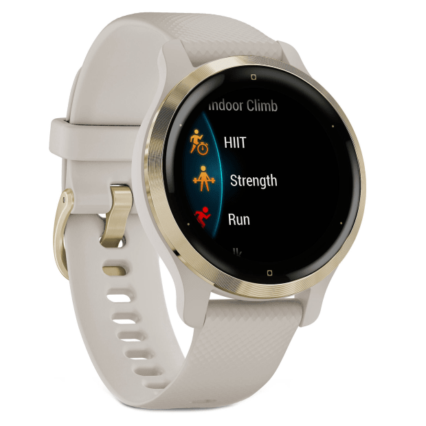 Garmin Venu® 2S Light Gold Stainless Steel Bezel Light Sand Case