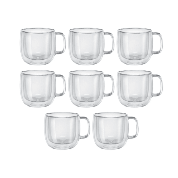 ZWILLING Sorrento Plus Double Wall Glassware 8-pc Coffee glass Mug Set