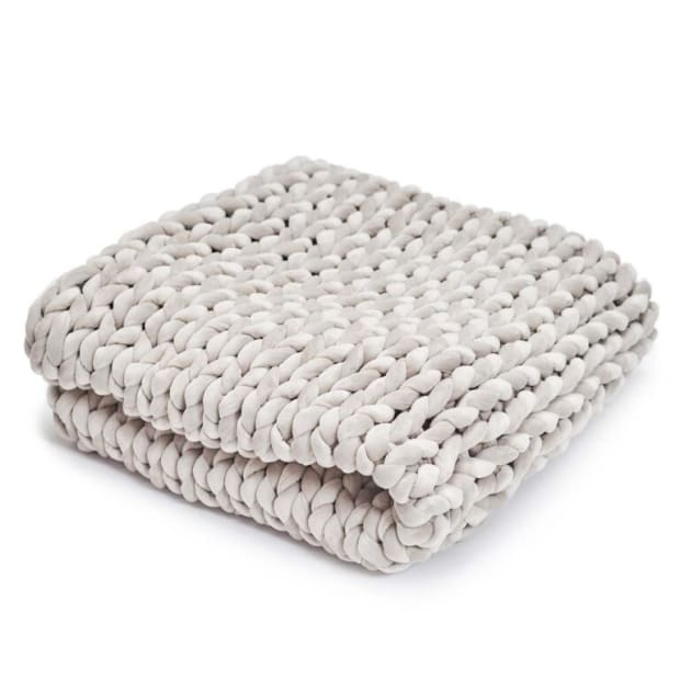 Hush Hand Knitted 15lbs Weighted Blanket - Grey #1