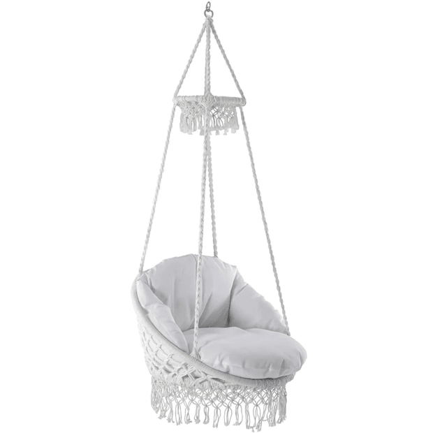 Vivere Macrame Hanging Chair - White