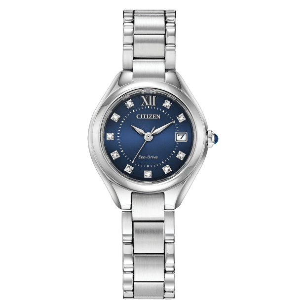 Citizen Silhouette Crystal Ladies Eco-Drive Blue Dial Bracelet Watch