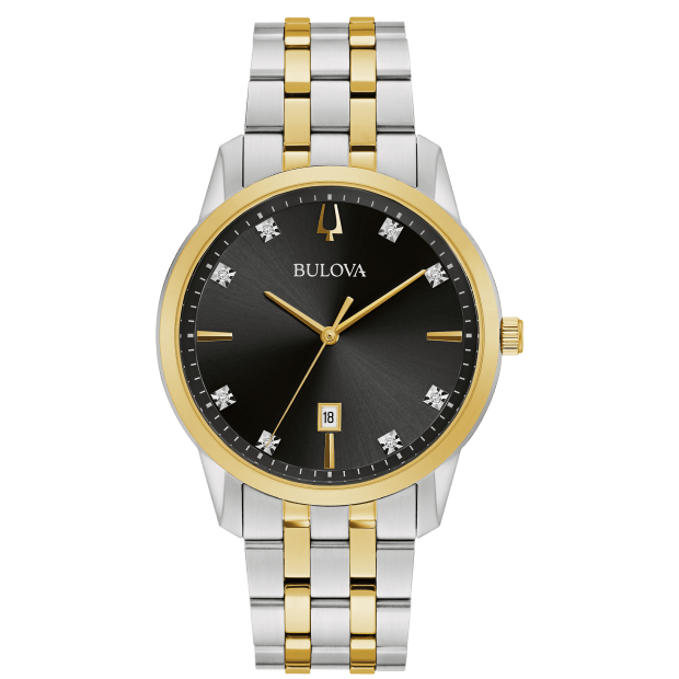 Bulova Sutton Mens Diamond Accent Two-Tone Stainless Steel Watch #1