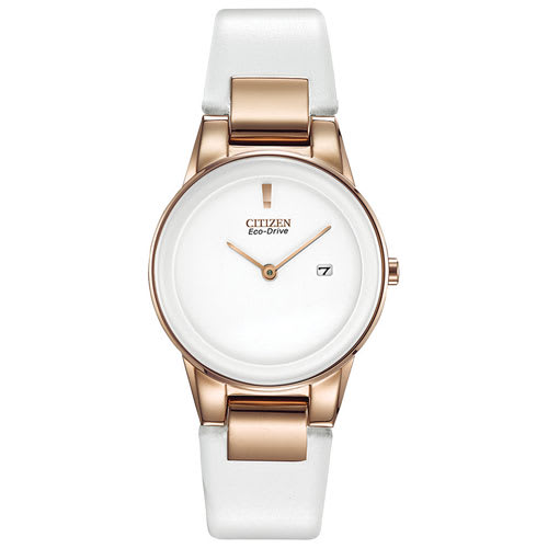 Citizen Axiom Ladies Eco-Drive White Leather Strap Watch