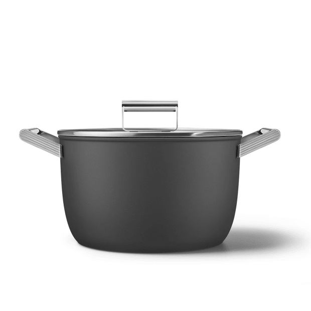 SMEG 10” Casserole with Lid 2 Handles 26cm - Matte Black #1