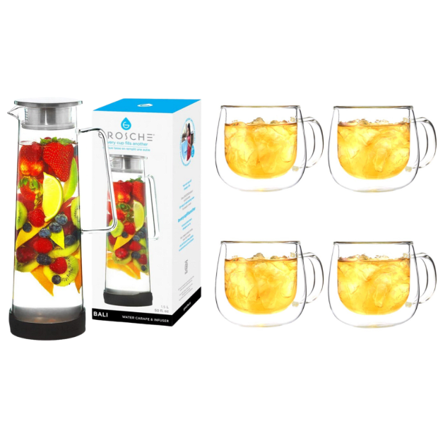 Grosche Bali Iced Tea & Infused Water Pitcher With Stainless Steel