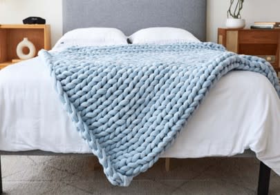 HUSH Knit 15lb Weighted Blanket - Cotton - Dusty Blue