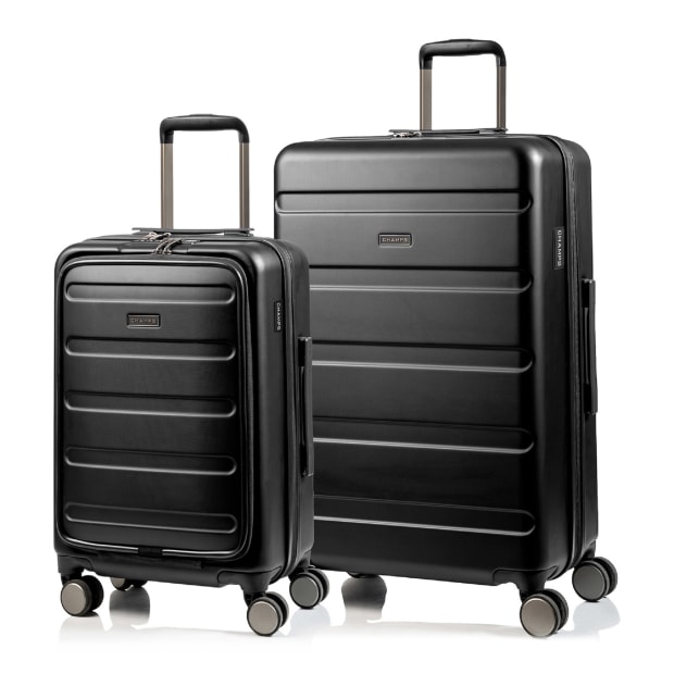 CHAMPS Tech Collection 2 Pc Hard side Expandable Luggage Set, Black #1