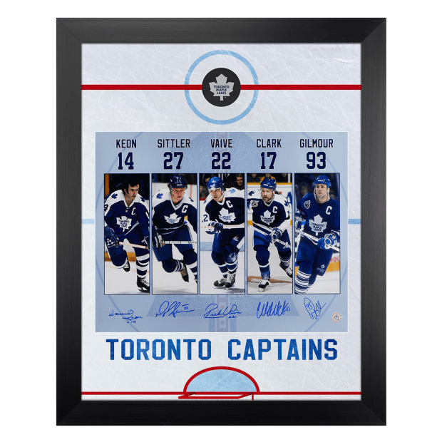 AJ Sports Toronto Maple Leafs Captains Signed Graphic Rink 26x32 Frame