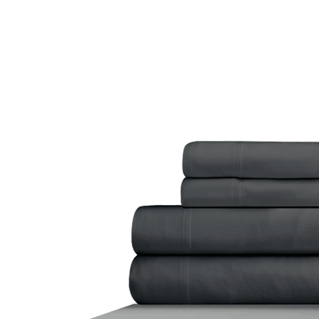 Cuddle Down 100% Cotton Velvet Flannel 4-Piece Sheet Set - Queen - Charcoal Grey