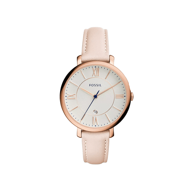 Fossil Jacqueline Rose Gold White Leather Stainless Steel Watch #1