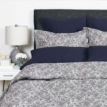 Cuddle Down MARINE PAISLEY 100% Percale Cotton 200TC - 3-Piece Duvet Cover Set - KING