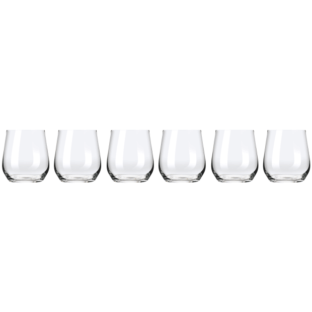 Maxwell & Williams Modern stemless glasses made in Thailand with Crystaline.  Set of 6 glasses. #1