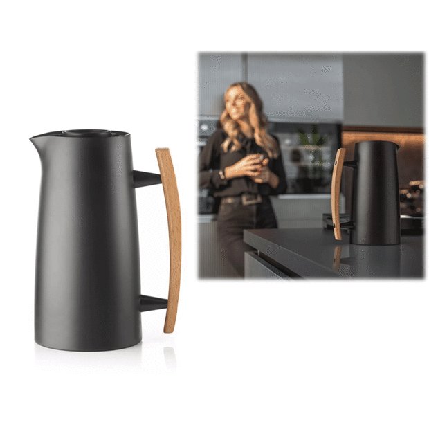 Guzzini RIVIERA ‘63" THERMAL PITCHER For Hot And Cold Drinks - 1L - MADE IN ITALY - BLACK