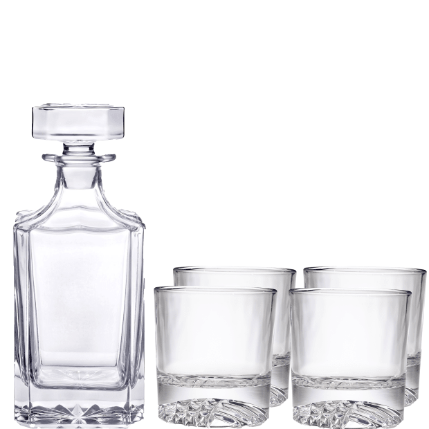 Brilliant Classic 5 Piece Whiskey Set, Decanter and 4 Whiskey Glasses #1