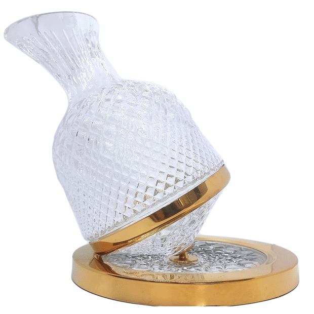 Brilliant Swirling Crystal Carafe on Gold Trimmed base 1.2L #1