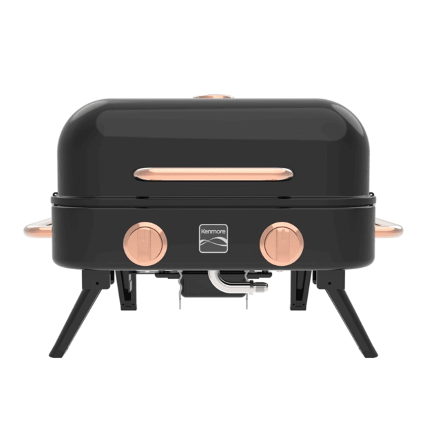 Kenmore - 2 Burner Retro Tabletop Gas Grill - Black/Copper #1