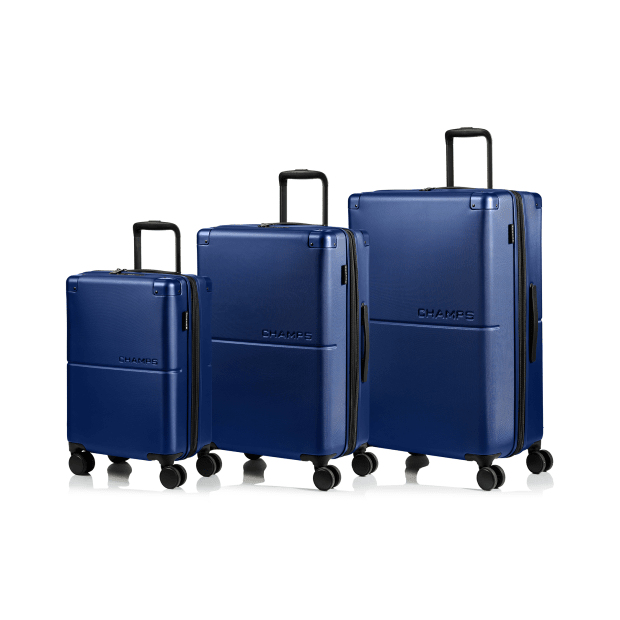 CHAMPS Earth Collection 3 Pc Hard side Expandable Luggage Set, Navy #1