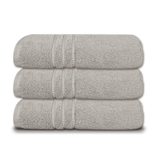 Cuddle Down PORTOFINO 100% Zero Twist Ring Spun Cotton Bath Towel Set of 3 - GLACIER