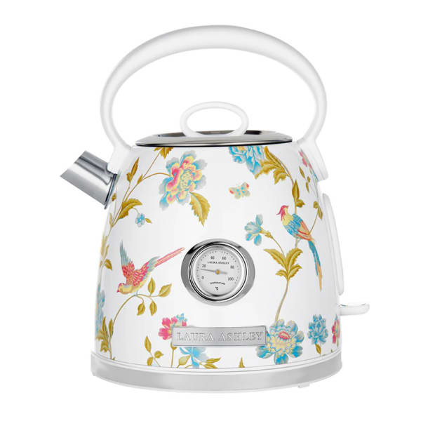 Laura Ashley Dome Kettle - 7 Cup/1.7 Litre Capacity - 360* Degree Cordless - 1500 Watts - ELVEDEN WHITE #1