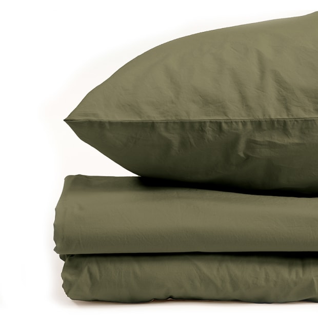 DBChez Vous 100% Washed Cotton Bed Sheet set Olive Queen #1