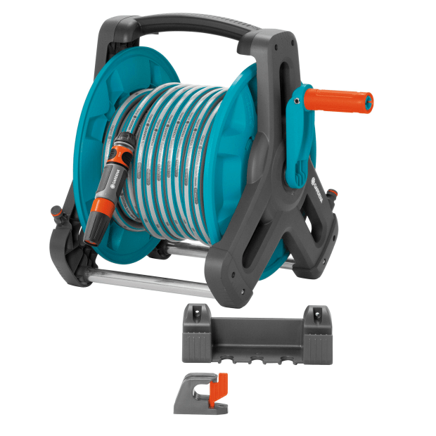 ANDGOAL Portable Hose Reel - Garden Hose Reels Rolling Hose Reel  Retractable Hose Reel 50FT Hose Reel Wall Mount with 7 Sprayer Nozzle  (Blue) : : Patio, Lawn & Garden