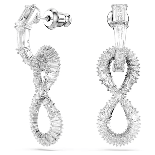 Swarovski Hyperbola Drop Earrings Infinity - White Rhodium Plated