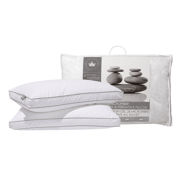 Oreiller en alternative au duvet en microfibre gel à soutien moyen de Canadian Down & Feather Company - Grand lit - Paquet de 2 #1