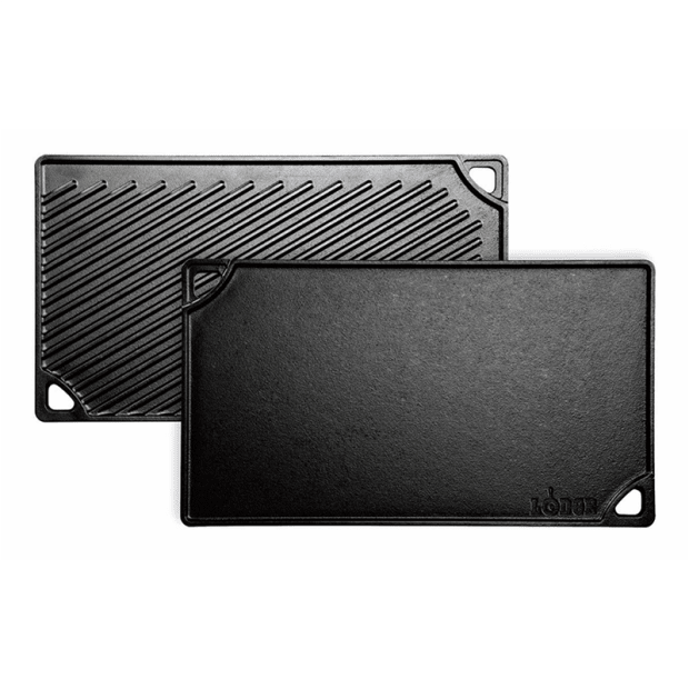 Lodge 16.75 x 9.35 Inch Double Play Reversible Cast Iron Grill/Griddle