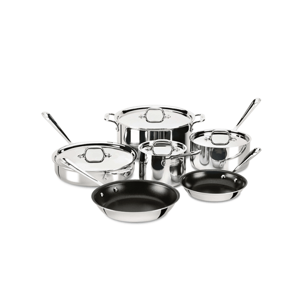 All Clad 10pc D3 Stainless Steel Cookware Set