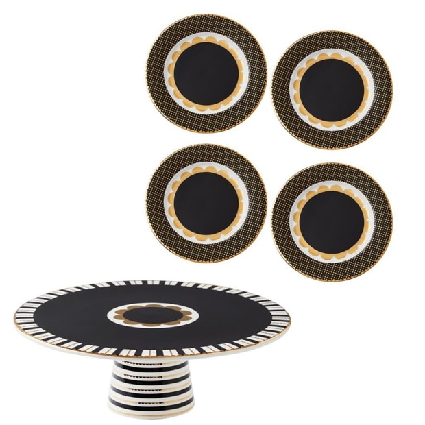 Maxwell & Williams Regency Black 5 Pce. Cake Set