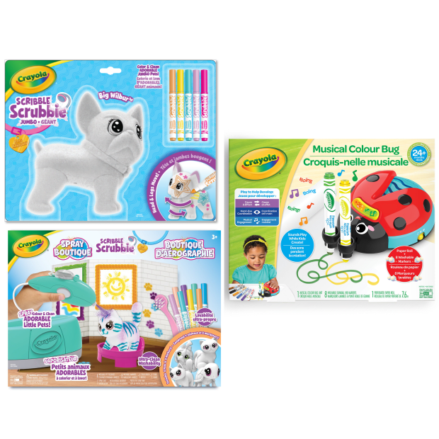 Crayola - Young Kids Musical Doodle Bug & Scribble Scrubbie Pet Bundle #1