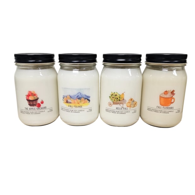 Serendipity Soy Candles - Fall Rustic Collection 4 16oz Mason jar Candles #1