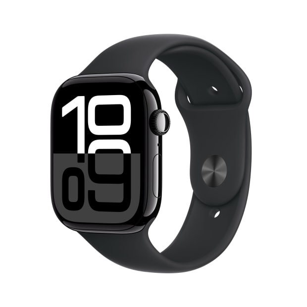 Apple Watch Series 10 GPS + Cellular 46mm Jet Black Aluminium Case with Black Sport Band - M/L #1