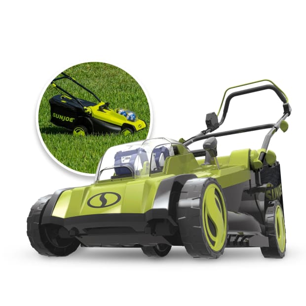 Sun Joe 48V iON 17-In Cordless Lawn Mower With 2x4.0-Ah Batteries & Charger