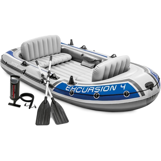 INTEX® Excursion 4 Boat With Hand Pump & Oars - 4 Person #1