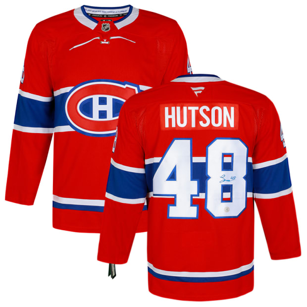 AJ Sports Lane Hutson Signed Montreal Canadiens Red Jersey