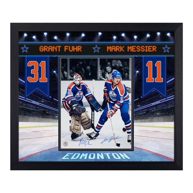 AJ Sports Mark Messier&Grant Fuhr Signed Edmonton Legends 23x27
