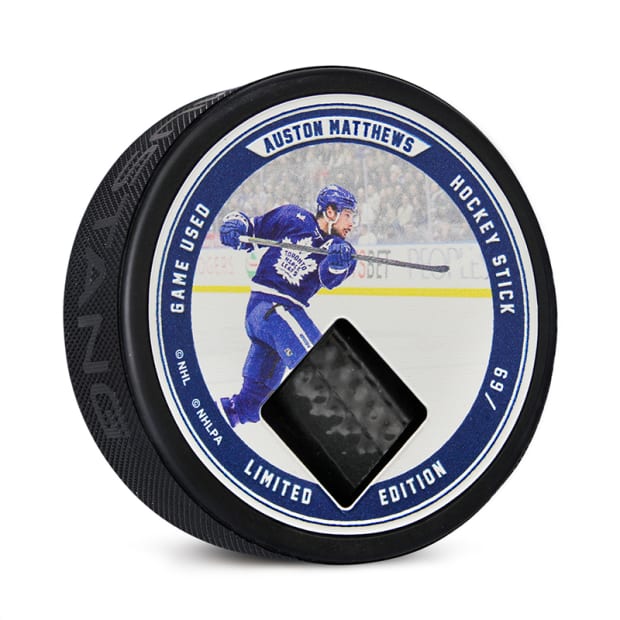 AJ Sports Auston Matthews Authentic Hockey Stick Collector Puck #69