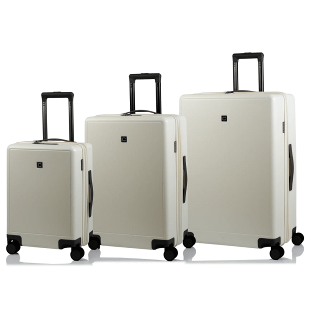 CHAMPS Vintage Muse Collection Hard Side 3-Piece Luggage Set - IvoryBlack