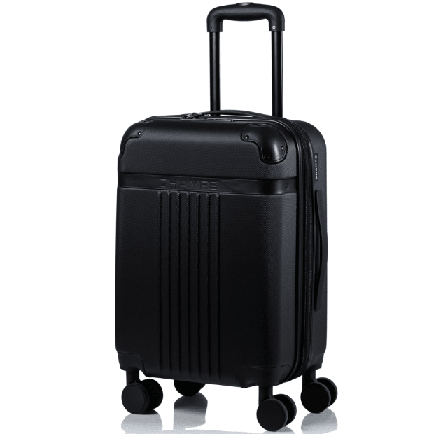 CHAMPS Vintage Black Collection Hard Side Carry-on Luggage - Black