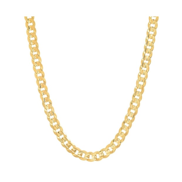 ORO Jewelry - Gold Vermeil 20” Men's Curb Chain Necklace