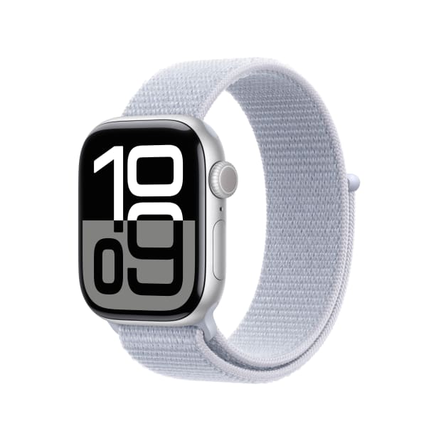 Apple Watch Series 10 GPS 42mm Silver Aluminium Case with Blue Cloud Sport Loop #1