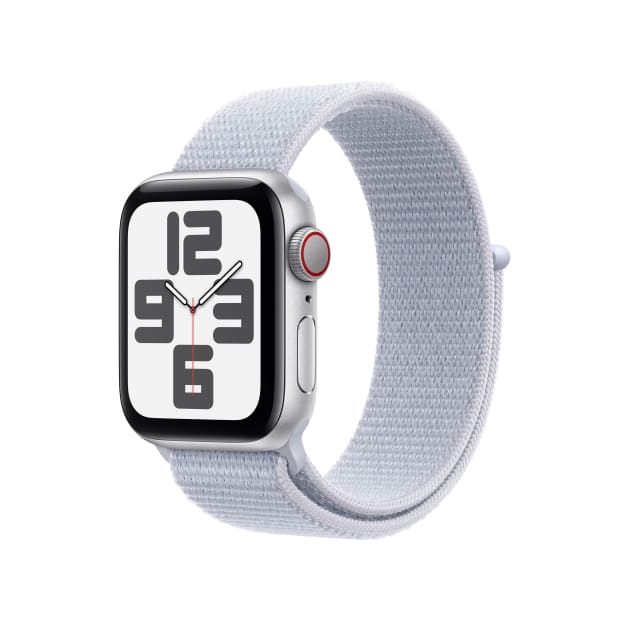 Apple Watch SE GPS + Cellular 40mm Silver Aluminium Case with Blue Cloud Sport Loop #1