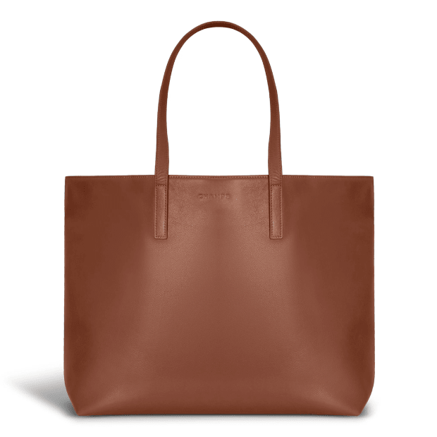 CHAMPS Onyx Collection Leather Open Tote - Brown