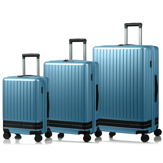 CHAMPS Fresh II Collection Hard Side 3-Piece Luggage Set - Blue