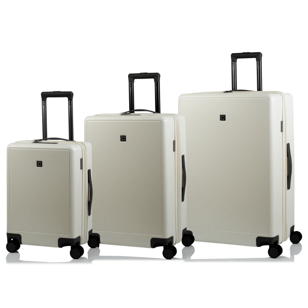 CHAMPS Vintage Muse Collection Hard Side 3-Piece Luggage Set - IvoryBlack